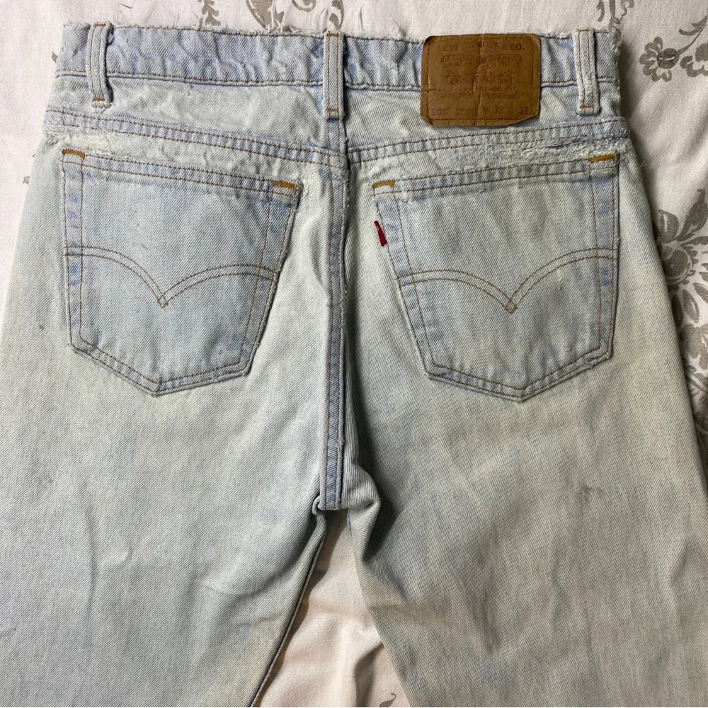 Vintage Levis Blank Tab 505 32X32 Measured (31X29)Distressed‎ grunge Jeans USA